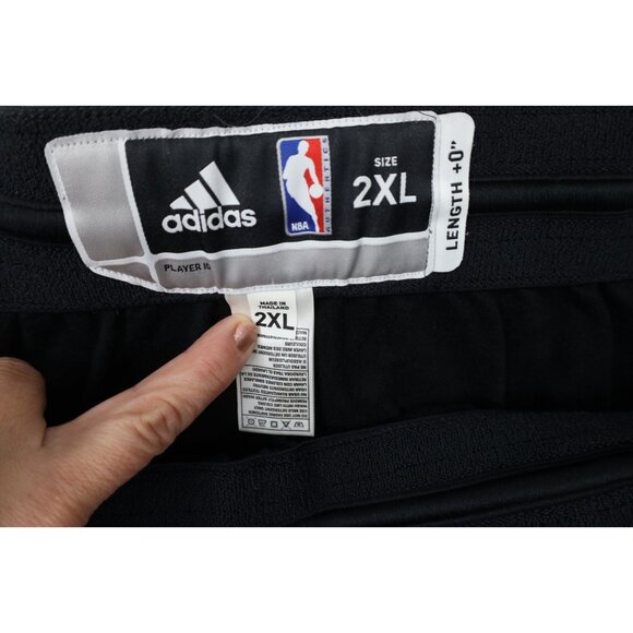 Adidas NBA Authentics Mens 2XL Striped Basketball Wide Leg Sweatpants Pants - Picture 9 of 15